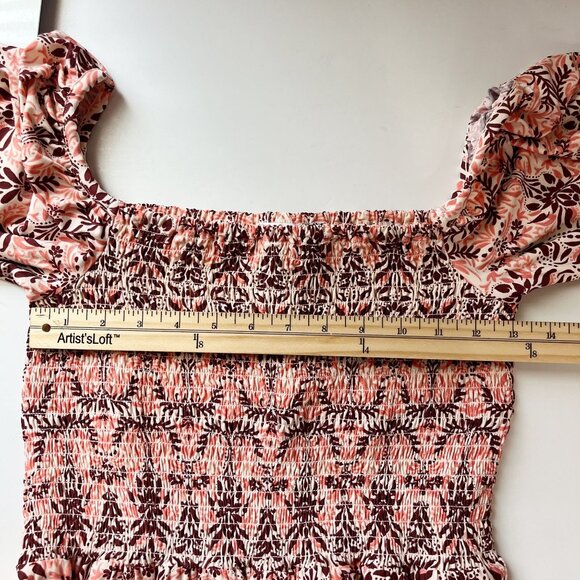 Cabana Life Brooklyn Puff Sleeve Maxi Dress in Pink Burgundy Square Neck - SMALL - Picture 10 of 11